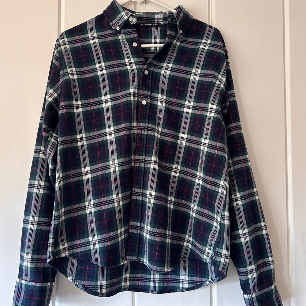 Plaid colored long sleeved flannel